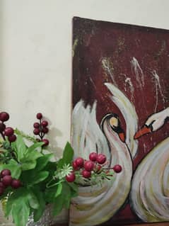 swan couple painting