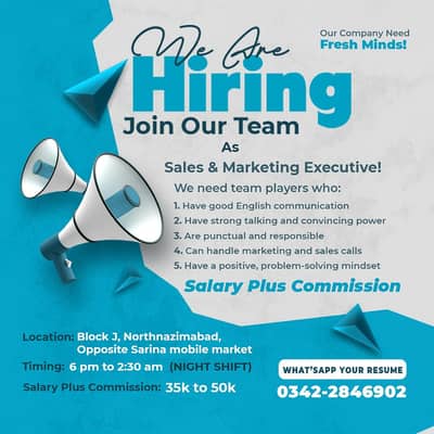 We Need Sales & Marketing Executive!