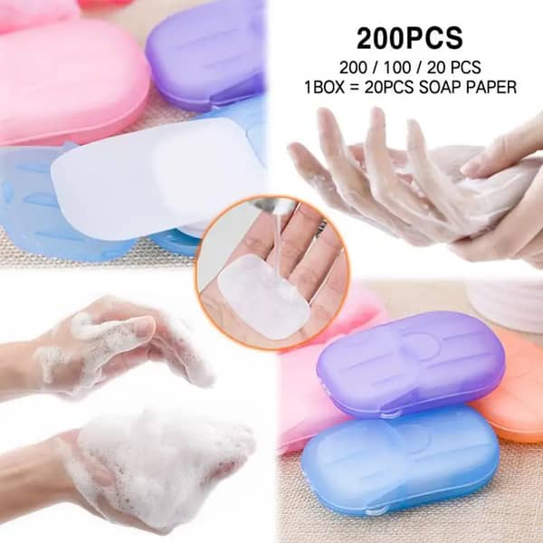 Mini Paper Soap for Travel and Outdoor Activities - Portable Clean Scented Sheets for Camping, BBQ, and Hiking