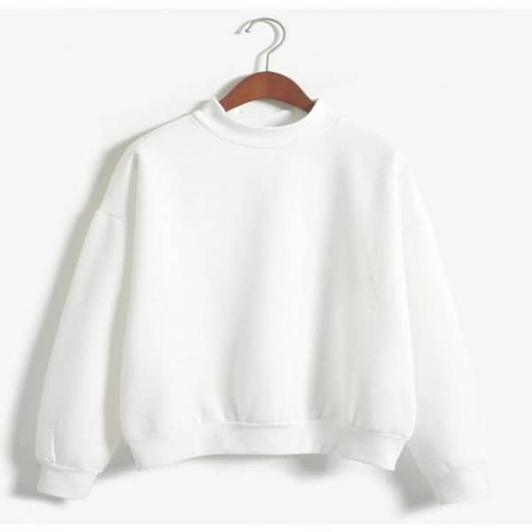 Jack Beos 2020 Winter White Sweatshirt - Casual Loose Fleece Pullover for Women