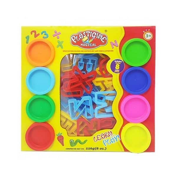 8-Pack Multicolor Play Dough Plasticine with ABC Stencils