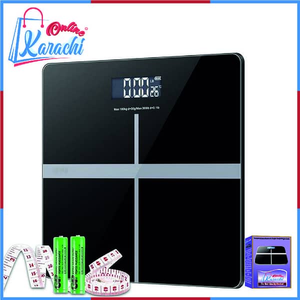 Karachi Online - LCD Digital Body Weight Scale, Tempered Glass Bathroom Scale 180 KG