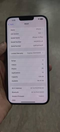 iphone 14 plus LLA maldel