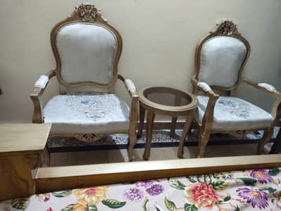 bed set / bed dressing side table chairs/king size bed/double bed