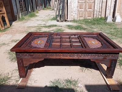Centre table/ coffee table for sale. Hand carving/ paint carving .