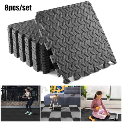 Gym Flooring Anti Slip Exercise interlocking Gym Mat Pack of 4