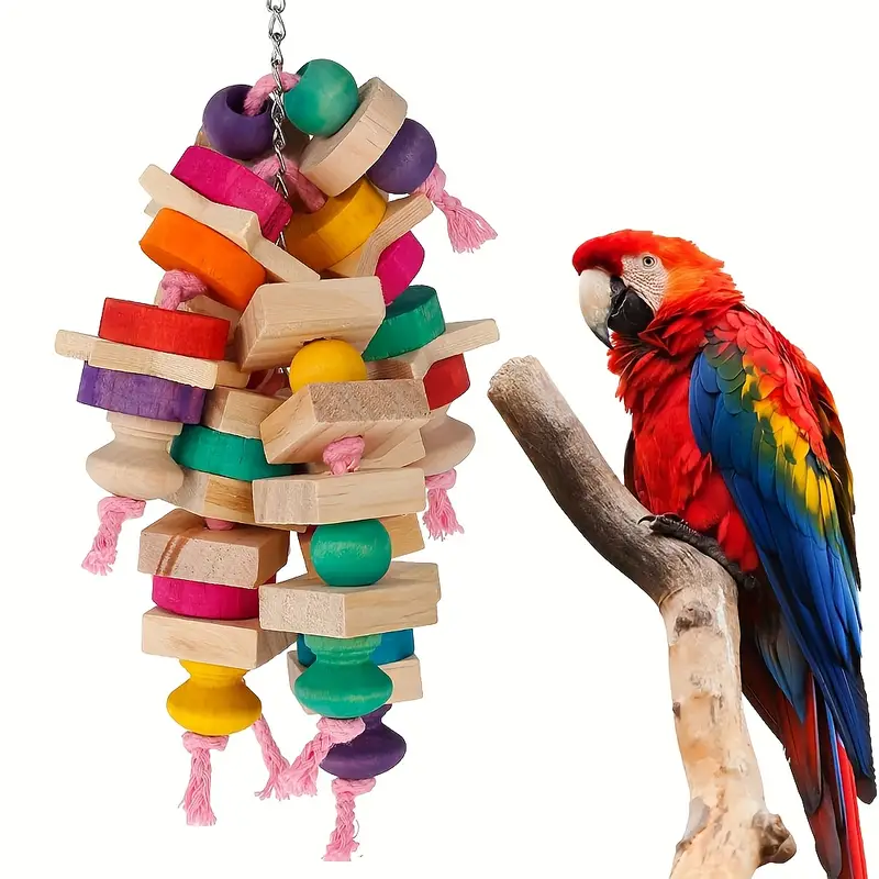 Parrot Bird toys wooden stand perches cage everything — photo 8