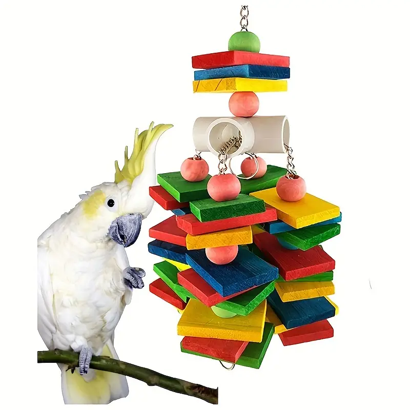 Parrot Bird toys wooden stand perches cage everything — photo 12