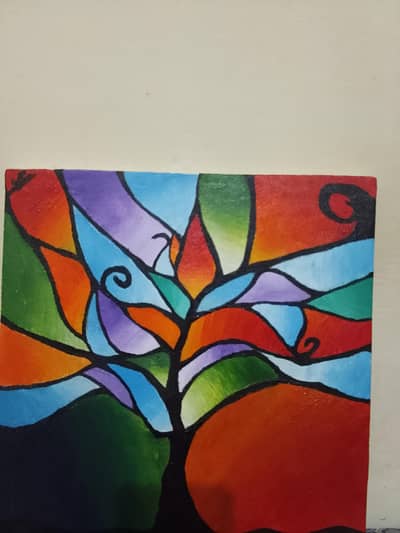 12 X 12 inch canvas original with painter original sign painting