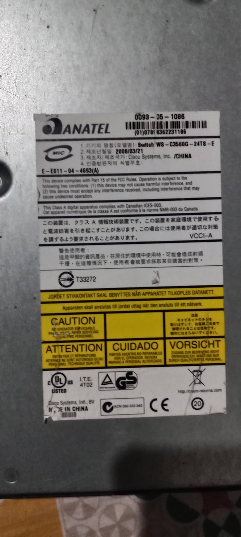 Cisco 3560 -24ts-E 0