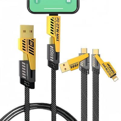  TurboLink 4-in-1 Fast Charging & Data Cable – 65W / 27W Max 