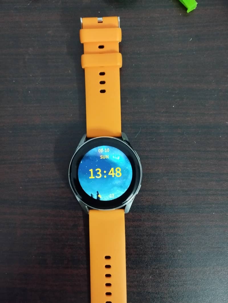 Smartwatch with Orange Strap 0