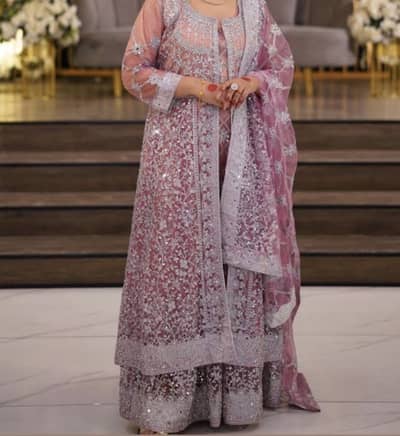 Party wear maxi  with mirror work