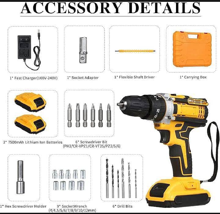 21V cordless battery drill 4