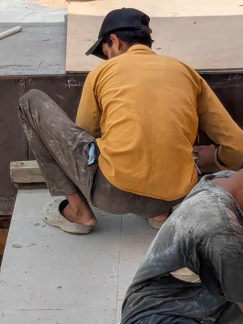 Construction work  Interior tile marble block masonry all work 10