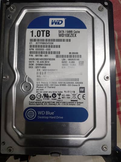 1 TB internal hard disk (Hdd) good health