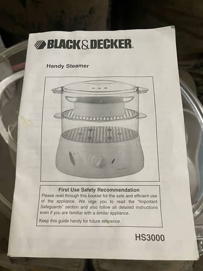 Black &Decker food steamer almost new for health diet