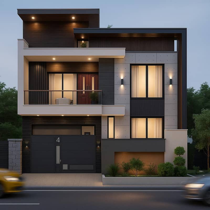 House design 2d & 3d front elevation and construction 0