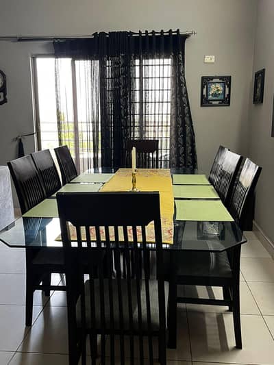 8 seat dining table glass top