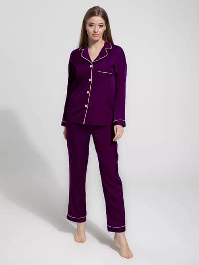 Plain silk Pajams Night Suit