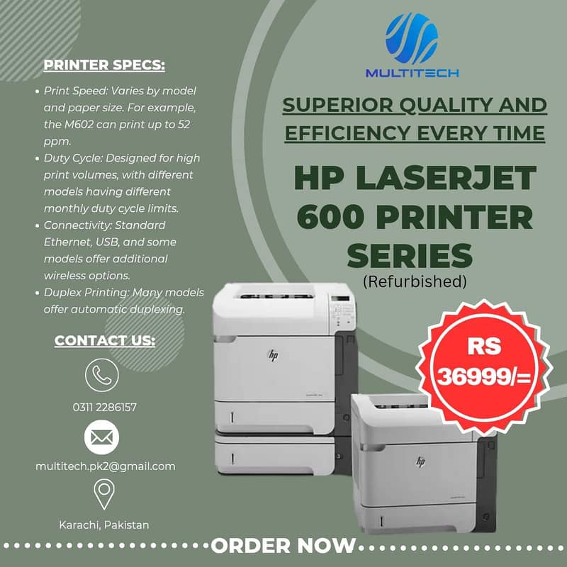 Hp Laserjet printer M601/602n referb slightly Used condition - Printers ...