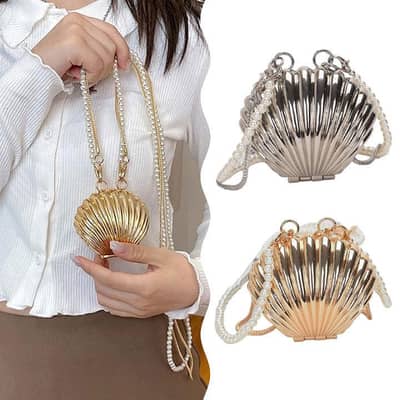sea shell metal purse