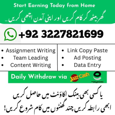 Assignment Work/Online Job/Part Time/DataEntry