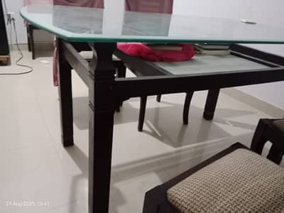 6 chairs wooden dining table