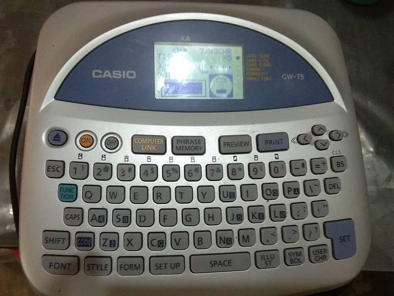 Casio disk title printer CW75 0