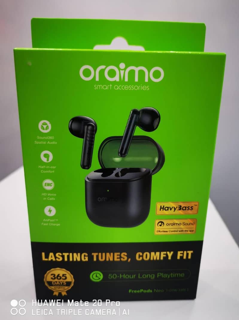 Oraimo earpods Neo | 50H Playtime | ENC Noise Cancellation | Original 0