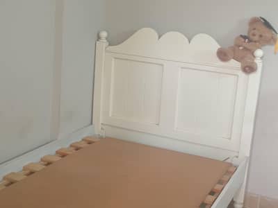 lasani wooden white single bed
