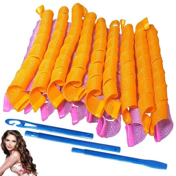 19-Piece Hair Curler Set for Overnight Curling, Suitable for Dry Hair - Multicolor