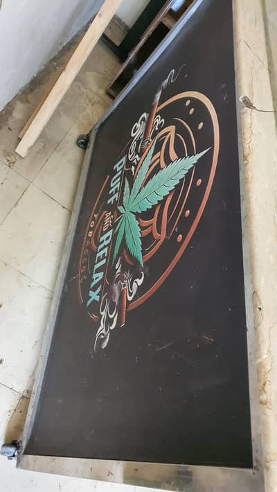 wooden racks steel base counter marbel top and glass