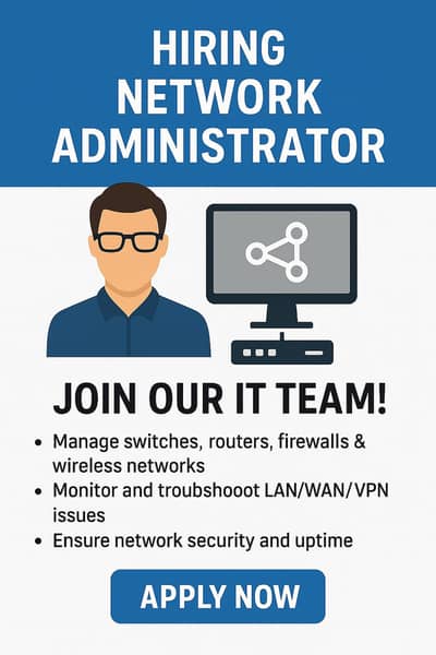 Hiring Network Administrator – Join Our IT Team!