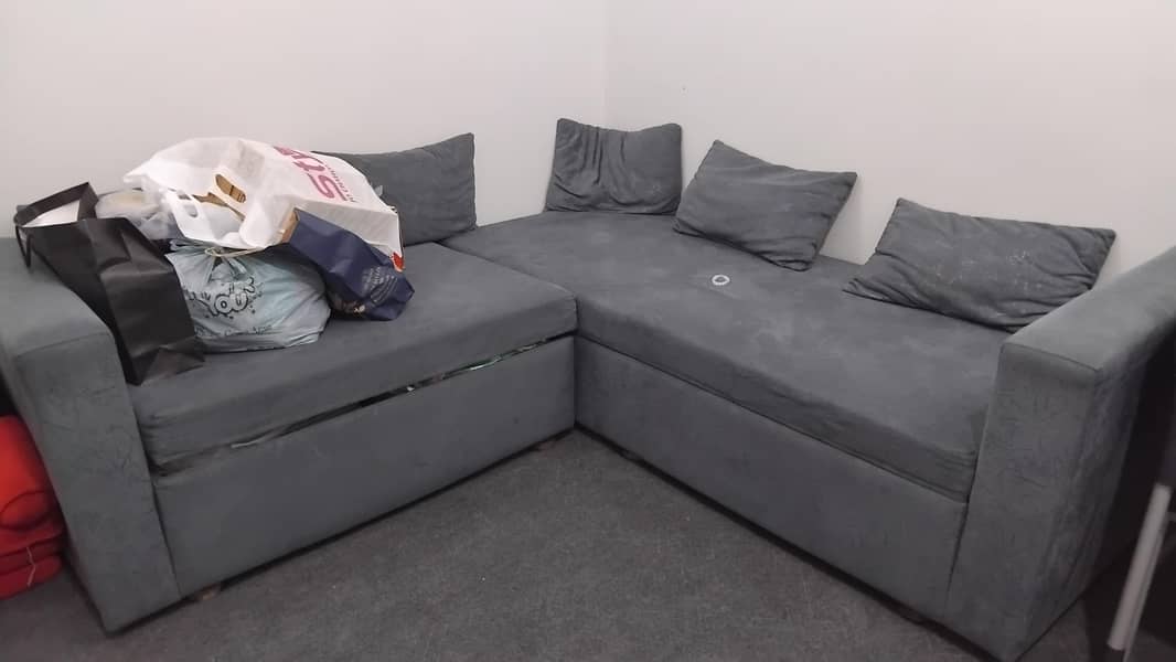 L shape storage sofa 0