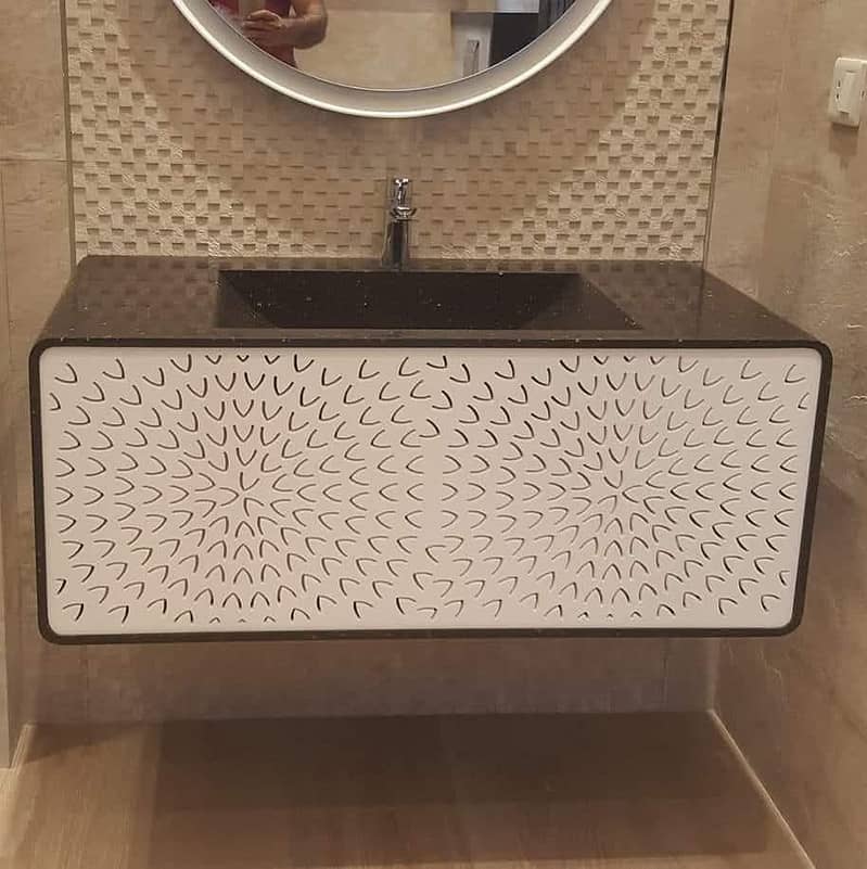 M. A Corian & vanity 0