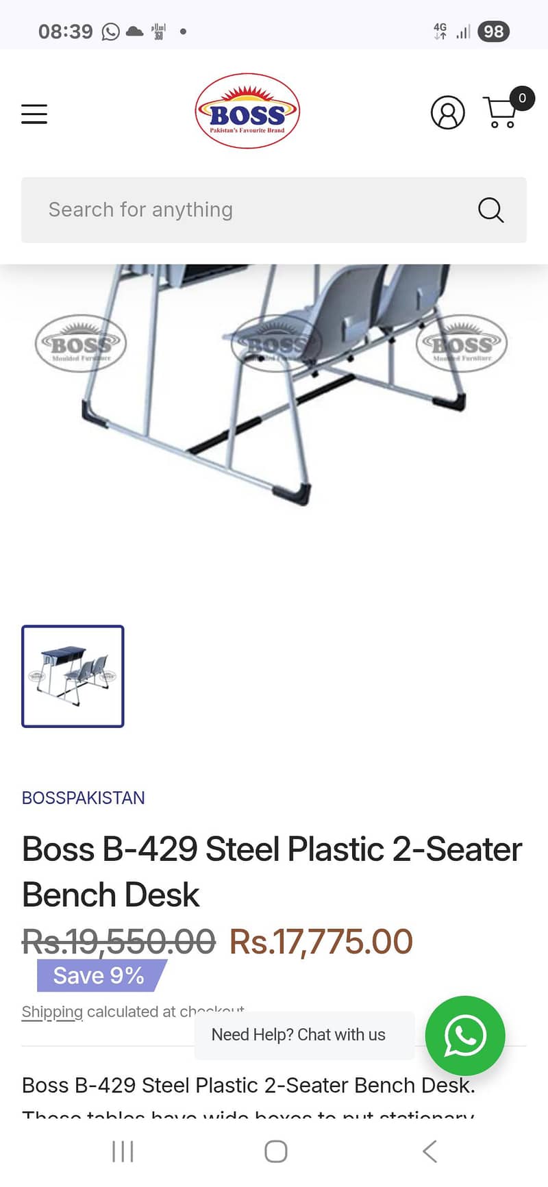 Boss student desks single and double in good condition for sale 1