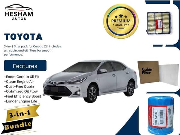 Toyota Corolla 2018–2024 | Maintenance Filter Pack – 3-in-1 | Air, Cabin & Oil Filters