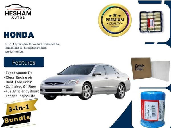 Honda Accord 2002–2007 | Maintenance Filter Pack – 3-in-1 | Cabin, Air & Oil Filters
