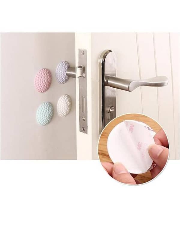 Set of 2 Silicone Mute Anti-Collision Pads for Door Locks and Wall Protection