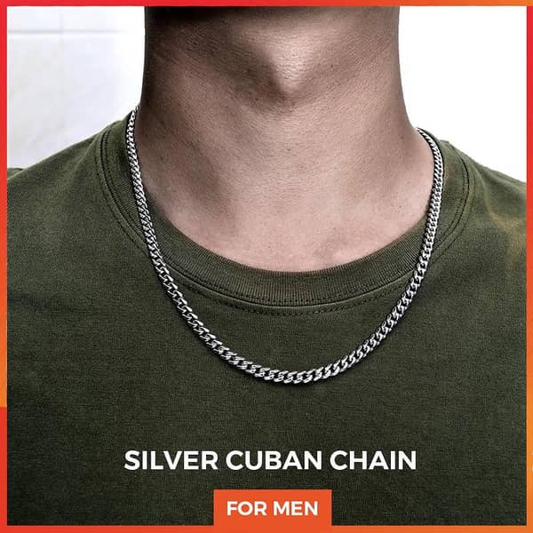 Men's Premium Silver Cuban Neck Chain for Quality Fashion
