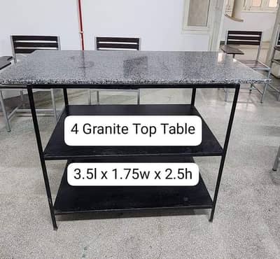 Iron table with granite top