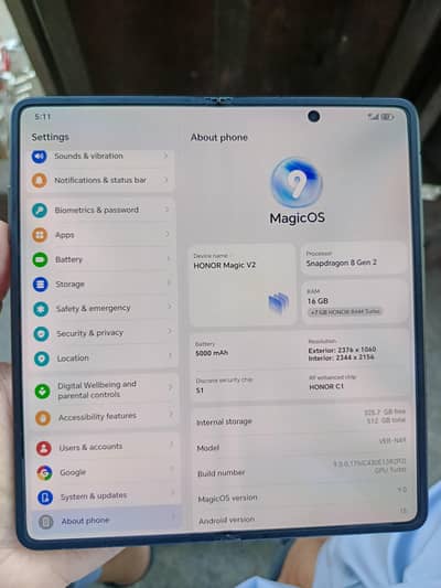 Honor magic V2 fold eco leather back 16/512 NON pta