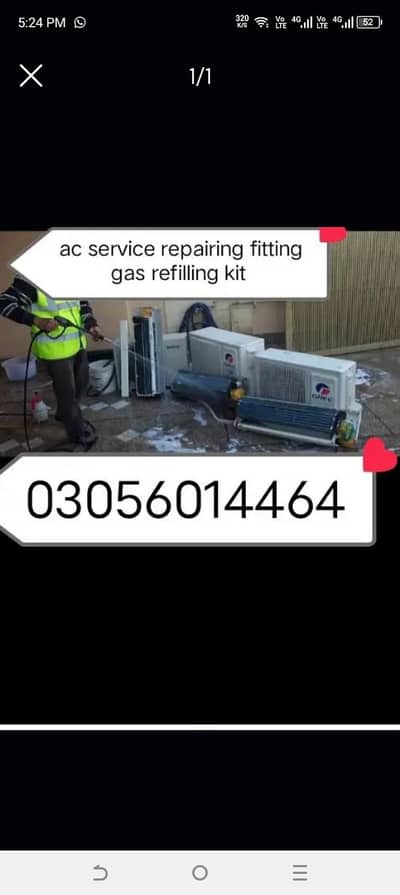AC service repairing fitting gas refilling