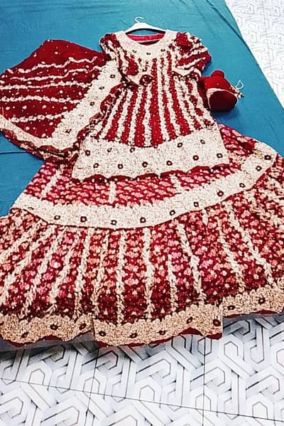Mehroon bridal dress