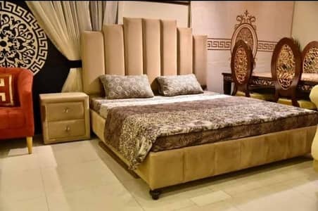 bed / double bed / king size bed / poshish bed / bed set / side table