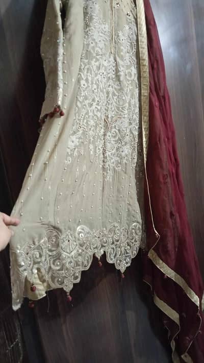 once used hardly. mehndi dress,long frawk,navy blue from panache