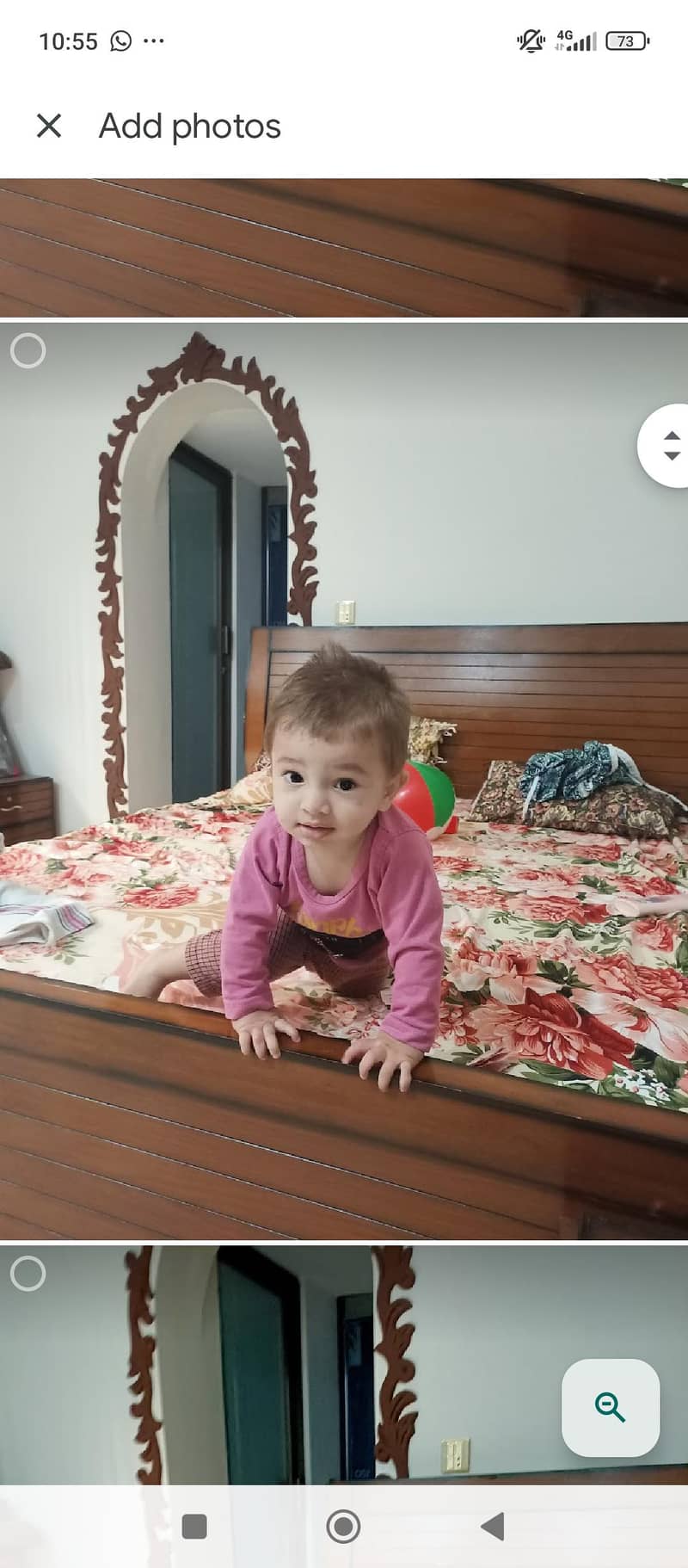 bed and dressing with almari and light lamps 0