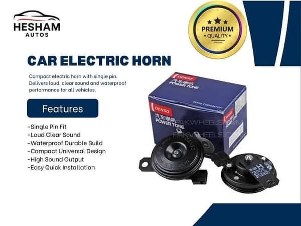 Car Electric Horn – Compact, Waterproof Design | Single Pin | Loud and Clear Sound