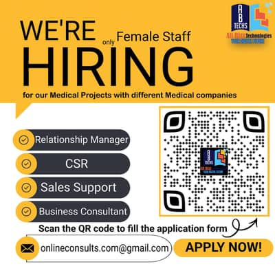 Hiring Female Staff for Medical Project